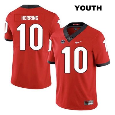 Youth Georgia Bulldogs NCAA #10 Malik Herring Nike Stitched Red Legend Authentic College Football Jersey OAQ1554SV